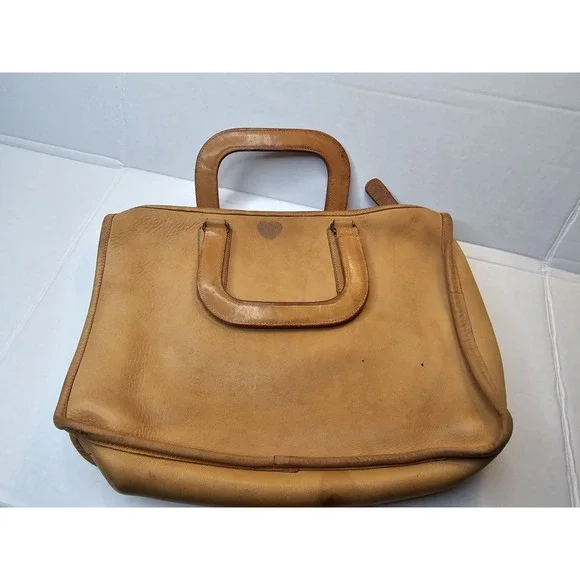 Vintage COACH 814-2994 Briefcase Portfolio NYC Made USA Glove Tanned Leather Tan